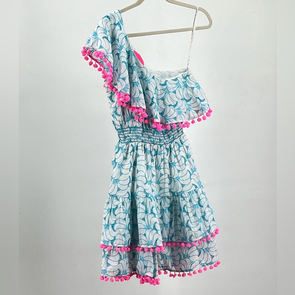 Lilly Pulitzer Blue and White Dress with Pink Label